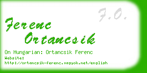 ferenc ortancsik business card